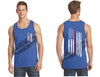Royal Thin Red Line Tattered American Flag Tank Top