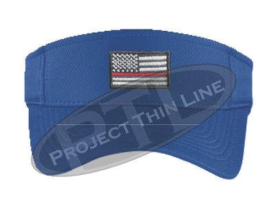 Blue Embroidered Thin Red Line American Flag Visor