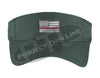 Dark Green Embroidered Thin Red Line American Flag Visor