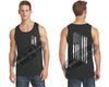 Thin Silver Line Tattered American Flag Tank Top