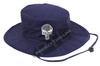 Navy  Boonie Hat with embroidered Subdued Thin SILVER Line Punisher
