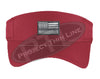 Red Embroidered Thin Silver Line American Flag Visor