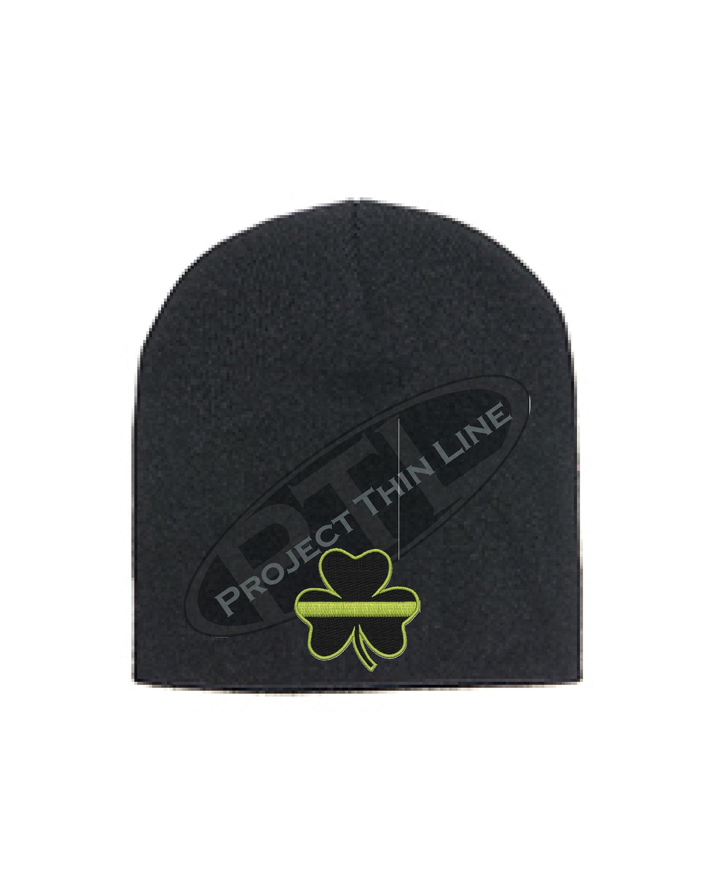 Thin YELLOW Line Shamrock Skull Cap