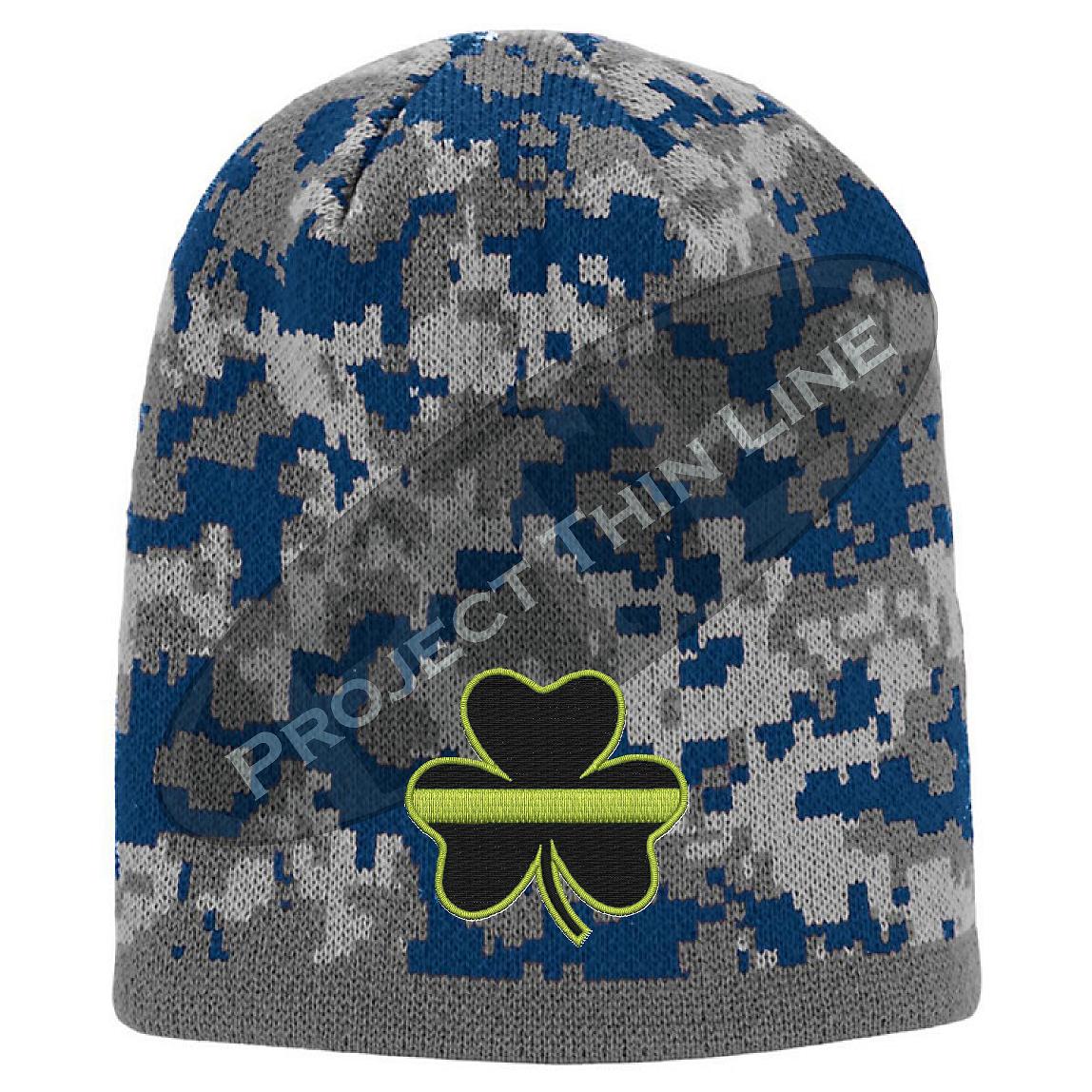 Thin YELLOW Line Shamrock Skull Cap