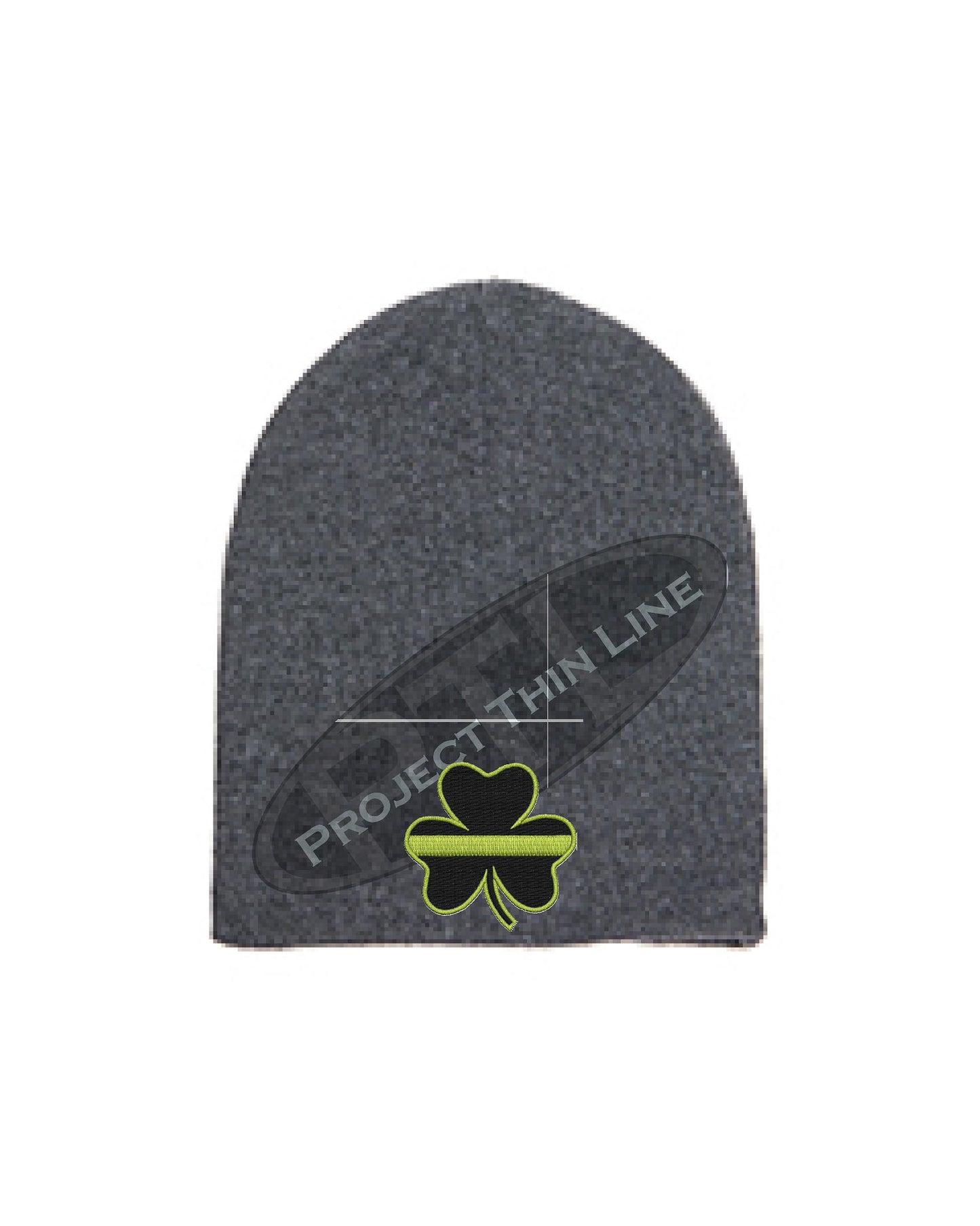 Thin YELLOW Line Shamrock Skull Cap