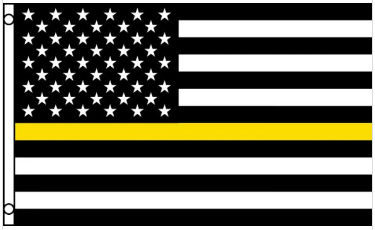 3' x 5' Poly USA Thin YELLOW Line American Flag