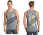 Grey Thin Yellow Line Tattered American Flag Tank Top