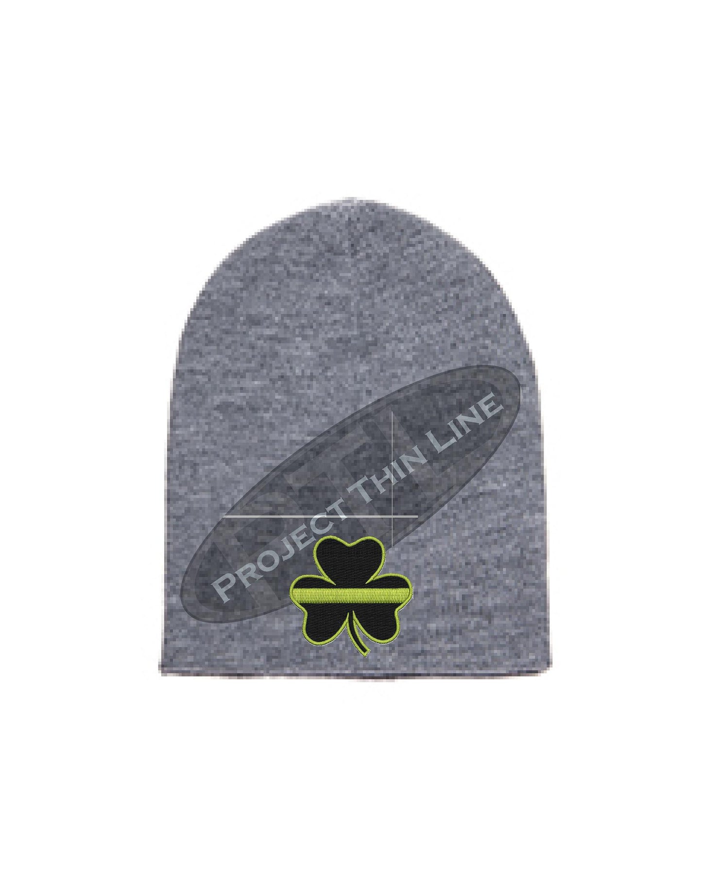 Thin YELLOW Line Shamrock Skull Cap