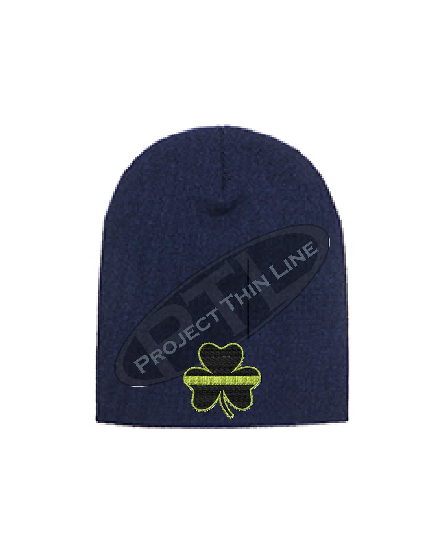 Thin YELLOW Line Shamrock Skull Cap