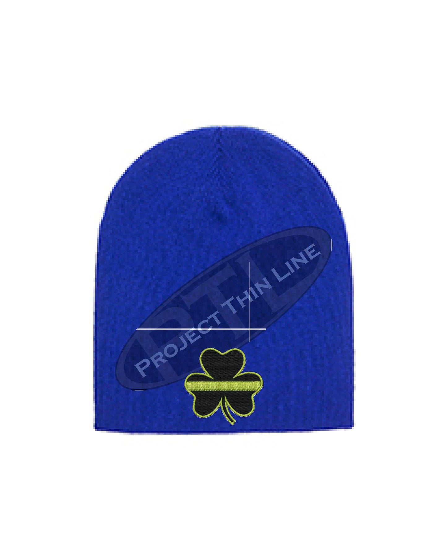 Thin YELLOW Line Shamrock Skull Cap