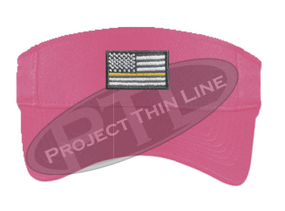 Pink Embroidered Thin Yellow Line American Flag Visor