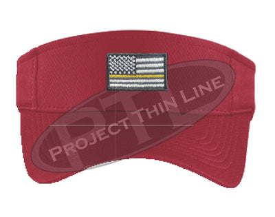 Red Embroidered Thin Yellow Line American Flag Visor