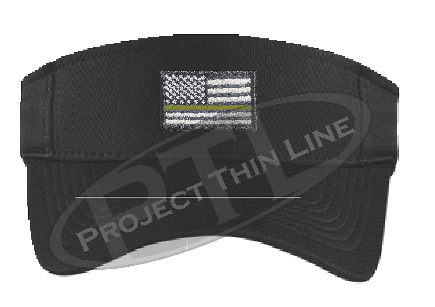 Embroidered Thin Gold Line American Flag Visor