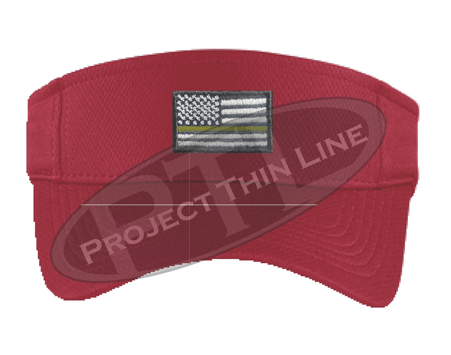 Embroidered Thin Gold Line American Flag Visor