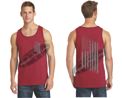 Red TACTICAL Tattered American FLAG Tank Top