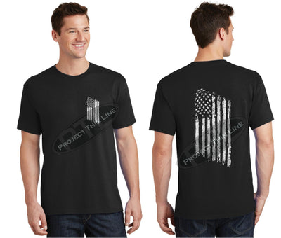 Tactical Line Tattered American FLAG Short Sleeve Shirt