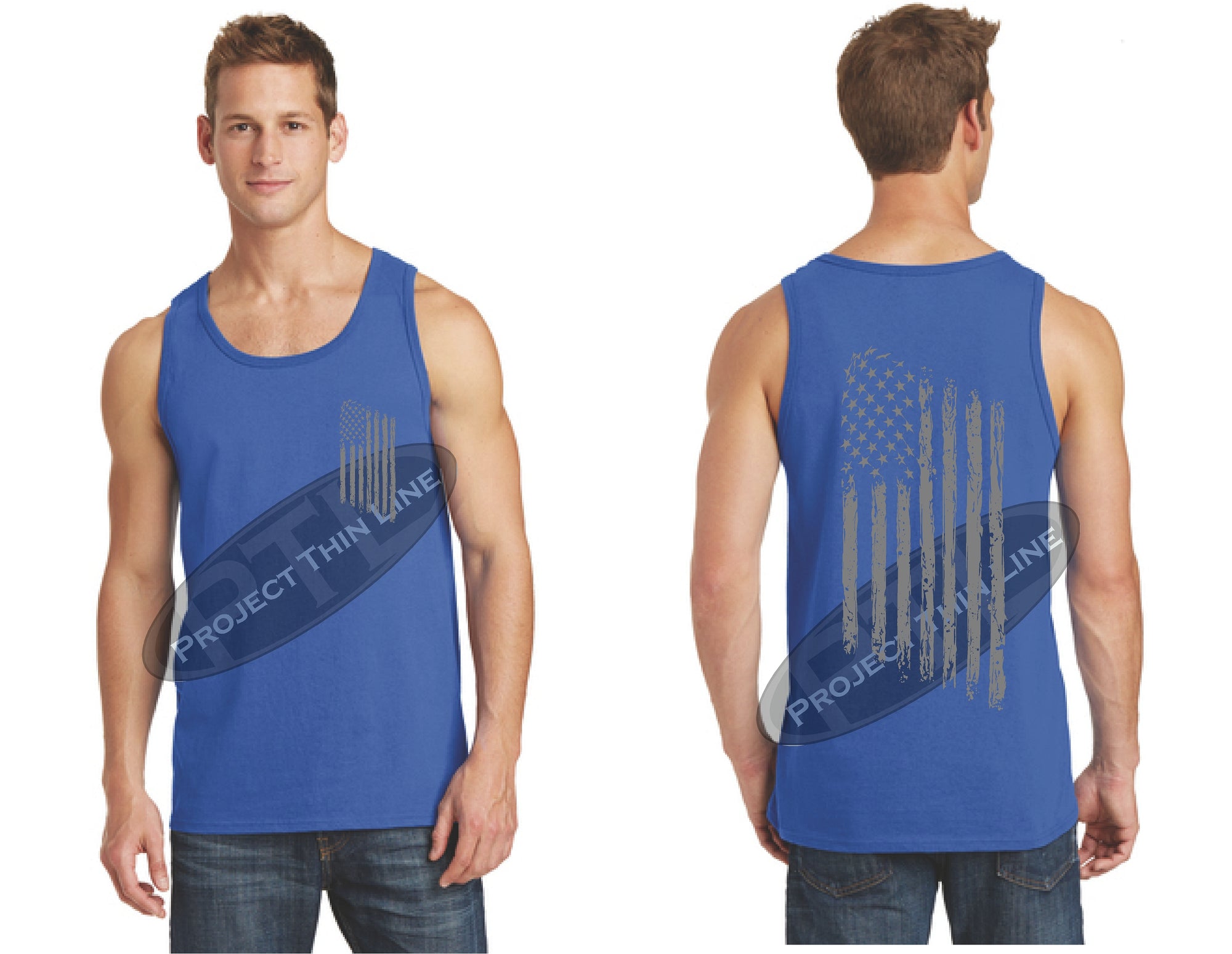 Royal TACTICAL Tattered American FLAG Tank Top