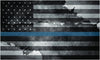5" American Tattered Flag Thin Blue Line Shape Sticker Decal