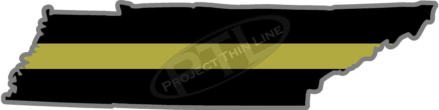 5" Tennessee TN Thin Gold Line State Sticker Decal