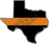 5" Texas TX Thin Orange Line Black State Shape Sticker