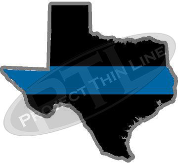 5" Texas TX Thin Blue Line State Sticker Decal