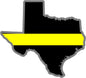 5" Texas TX Thin Yellow Line Black State Shape Sticker