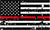 5" American BW GRUNGE Flag Thin Red Line Shape Sticker Decal