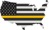 5" United States BW Thin Yellow Line State Shape Sticker Decal