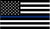 5" Black and White American Flag Thin Blue Line Shape Sticker