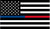5" Black and White American Flag Thin Blue / Red Line Sticker