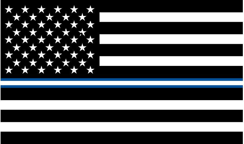 5" American BW Flag Thin Blue White Line Shape Sticker Decal