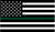 5" American BW Flag Thin Green Line Shape Sticker Decal