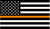 5" American BW Flag Thin Orange Line Shape Sticker Decal