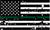 5" American BW GRUNGE Flag Thin Green Line Shape Sticker Decal
