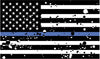 5" American BW GRUNGE Flag Thin Blue Line Shape Sticker Decal