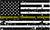 5" American BW GRUNGE Flag Thin Gold Line Shape Sticker Decal