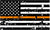 5" American BW GRUNGE Flag Thin Orange Line Shape Sticker Decal