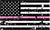 5" American BW GRUNGE Flag Thin Pink Line Shape Sticker Decal