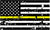 5" American BW GRUNGE Flag Thin Yellow Line Shape Sticker Decal
