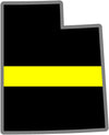 5" Utah UT Thin Yellow Line Black State Shape Sticker