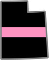 5" Utah UT Thin Pink Line Black State Shape Sticker