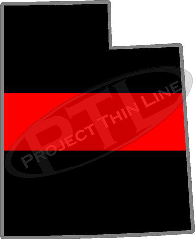 5" Utah UT Thin Red Line State Sticker Decal
