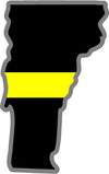 5" Vermont VT Thin Yellow Line Black State Shape Sticker