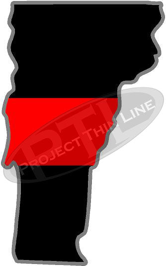 5" Vermont VT Thin Red Line State Sticker Decal