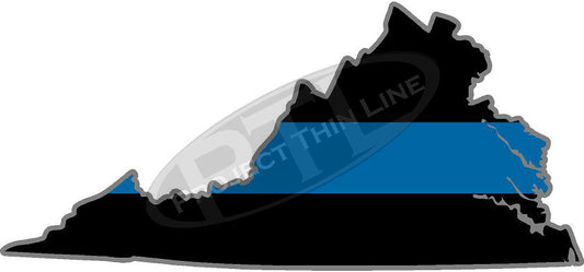 5" Virginia VA Thin Blue Line State Sticker Decal