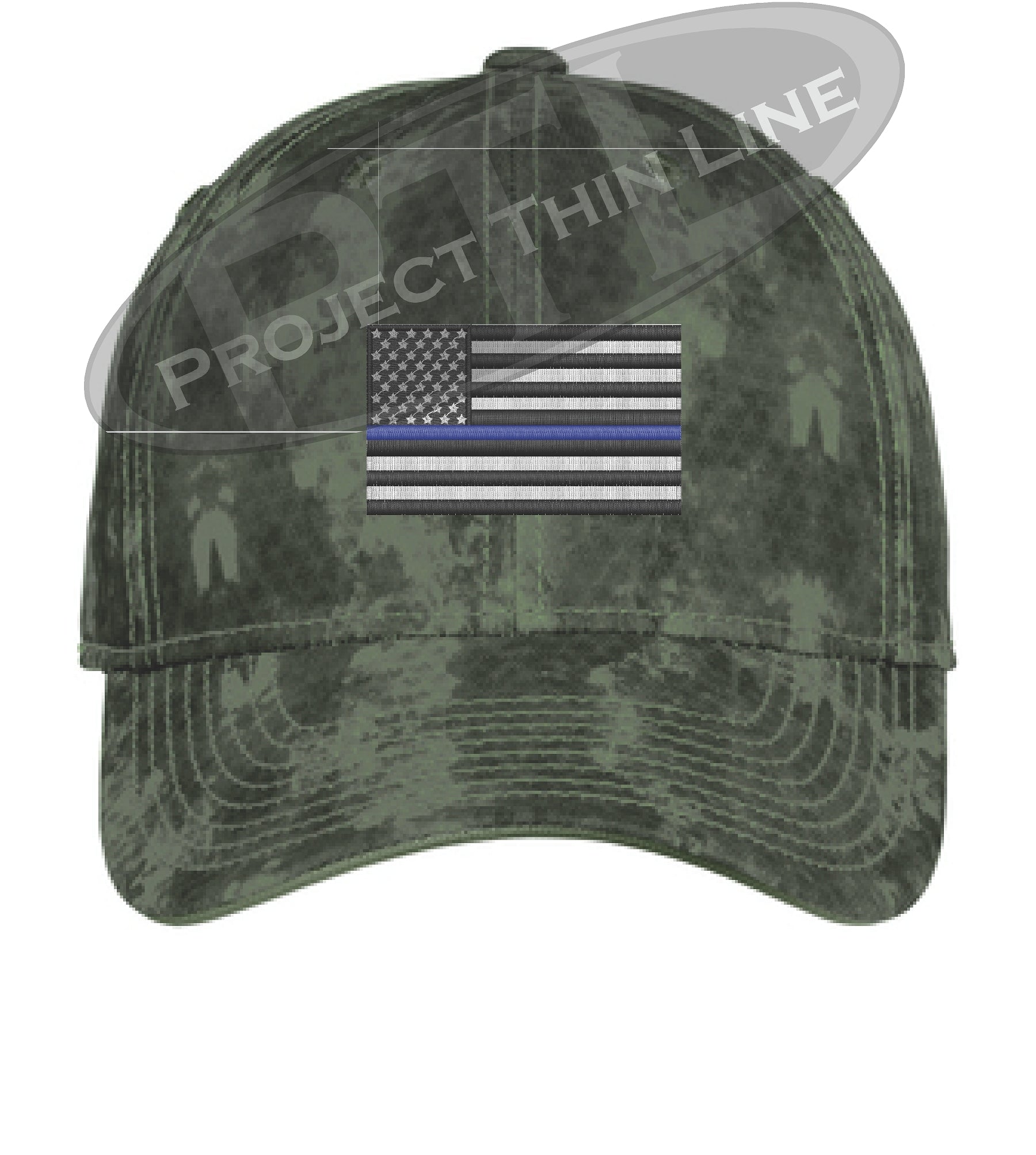 Structured Camo Baseball Cap - Navy Blue Digital Camouflage