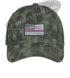 Green Washed Camo Thin PINK Line American Flag Flex Fit Fitted Hat