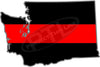 5" Washington WA Thin Red Line State Sticker Decal