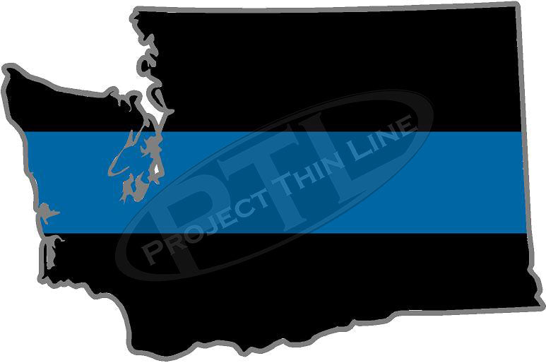 5" Washington WA Thin Blue Line State Sticker Decal