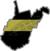 5" West Virginia WV Thin Gold Line State Sticker Decal